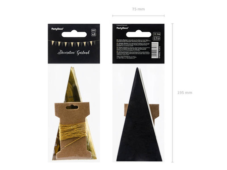 Girlanda baner czarno złoty flagi SYLWESTER 215 cm