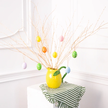 Pisanki Naturalna Wydmuszka białe kwiatki mix 8 szt.