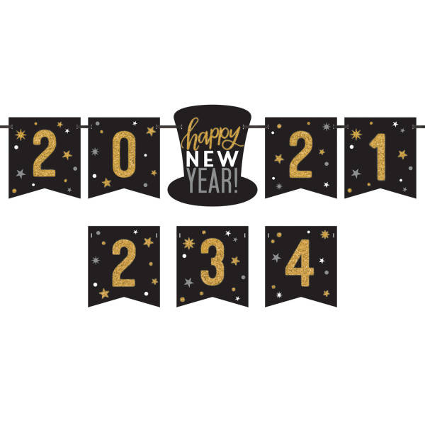 Baner girlanda Happy New Year 2022 SYLWESTER 198cm