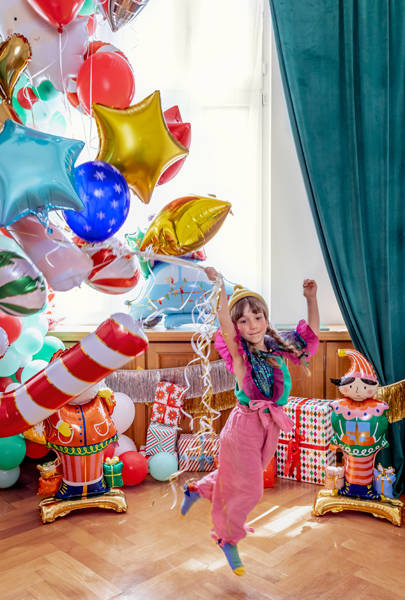 Balon gumowy świąteczny Merry Christmas renifer śnieżynki 12 cali 1 szt.