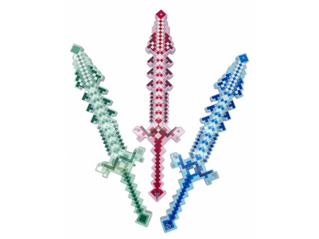 Miecz MINECRAFT Efekty świetlne i dźwiękowe 49 cm MIX