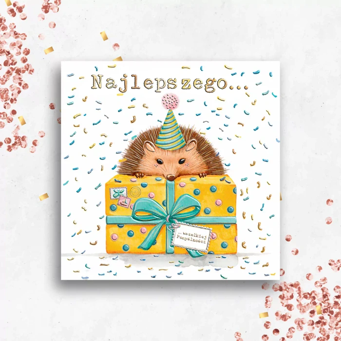 Kartka z życzeniami Najlepszego Jeżyk 1 szt.