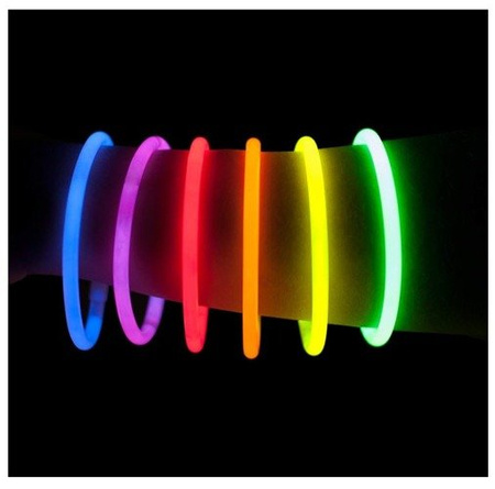 Bransoletki łamane świecące FLUO (Glow Stick) MIX 100 szt.