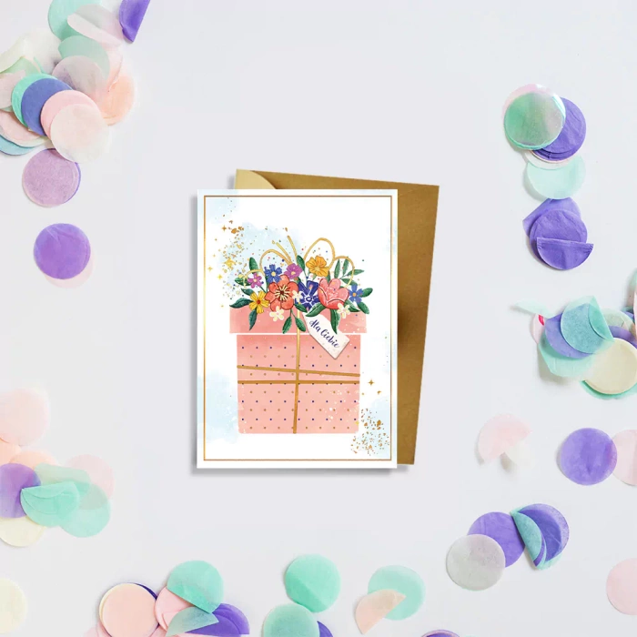 Mini kartka karnet na życzenia Prezent 1 szt.