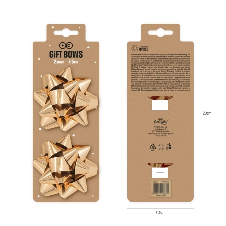 Kokarda prezentowa rozeta rose gold 7,6 cm 2 szt.