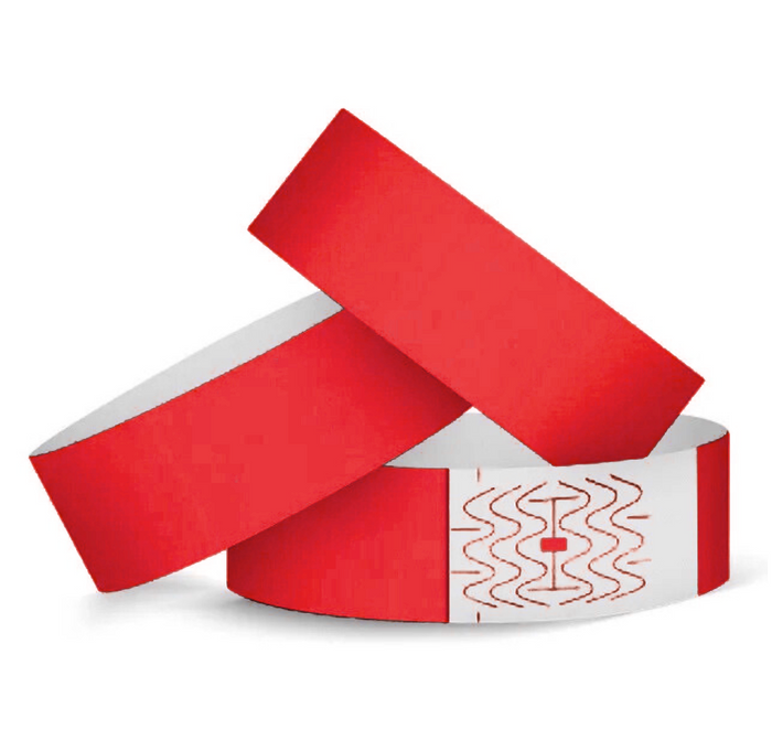 Opaski na rękę identyfikacyjne Tyvek CZERWONY 10 szt.