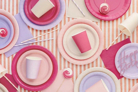 Talerzyki papierowe lawendowe 23 cm, 6 szt. PartyDeco