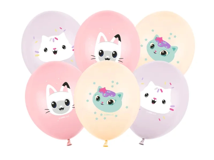 Balony gumowe Koci Domek Gabi zestaw 6 szt.
