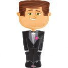 Pan Młody stojący "chodzący" balon foliowy Anagram 127 x 66 cm