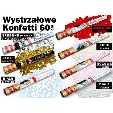 Wystrzałowe Konfetti pneumatyczne Tuba 60 cm metaliczne