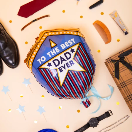 Balon foliowy odznaka The Best Dad Ever Dzień Ojca