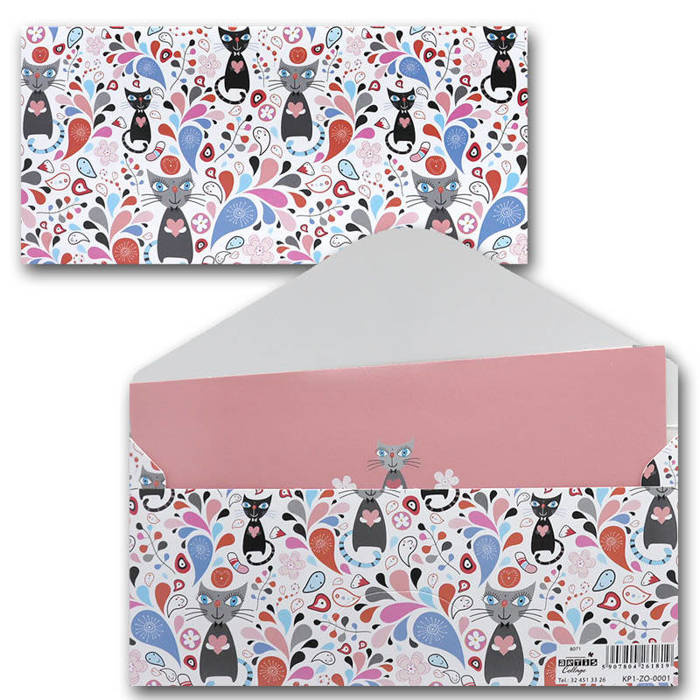 Koperta podarunkowa z bilecikiem KOTKI