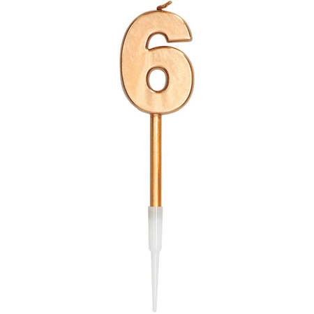 Świeczka urodzinowa na tort cyfra Brązowa Metaliczna 1 szt.