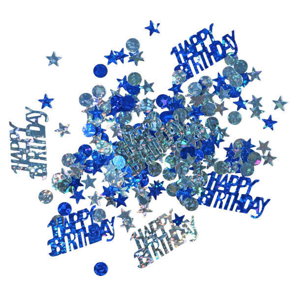 Konfetti foliowe Happy Birthday niebieskie 15 g