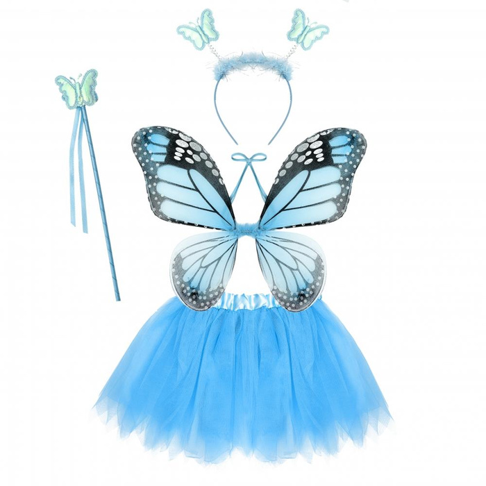 Strój dziecięcy motyl niebieski zestaw