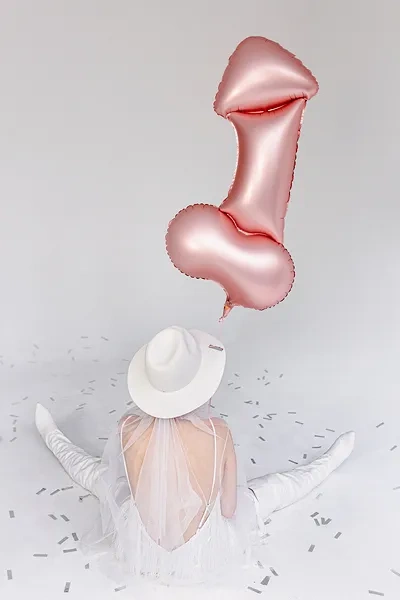 Balon foliowy Penis wieczór panieński, bez nadruku 112 cm