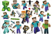 Tatuaże zmywalne wodne Minecraft Pixel mix wzorów