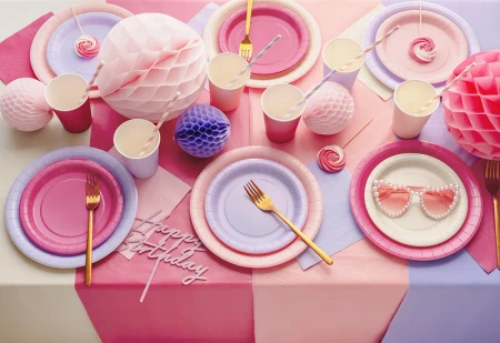 Talerzyki papierowe lawendowe 23 cm, 6 szt. PartyDeco