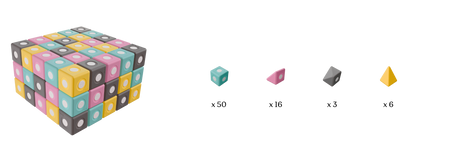 Duże klocki piankowe magnetyczne TUKI zestaw SMART 75 elementów