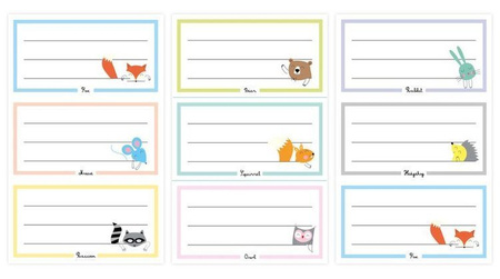 Naklejki na zeszyty 9 sztuk Pastelowe zwierzaki