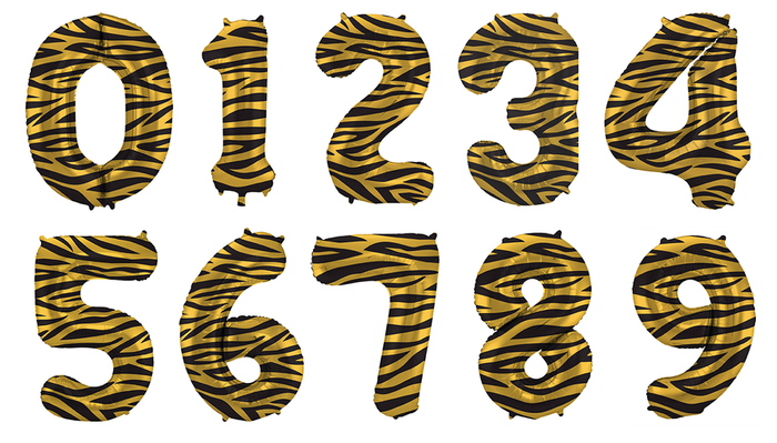 BALON foliowy CYFRA 86 cm Tiger Chic