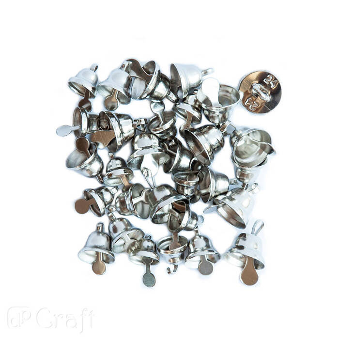 Dzwoneczki metalowe srebrne 30 szt.
