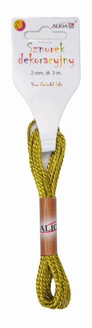 Sznurek dekoracyjny ozdobny złoty 0,2 cm 3m