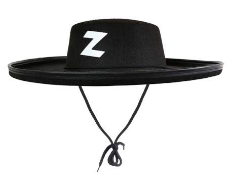 Kapelusz Zorro z białą lamówką dla dorosłych L