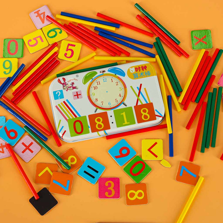 Zestaw edukacyjny nauka zegarka liczenia dodawania dla dzieci zegar do nauki godzin czasu