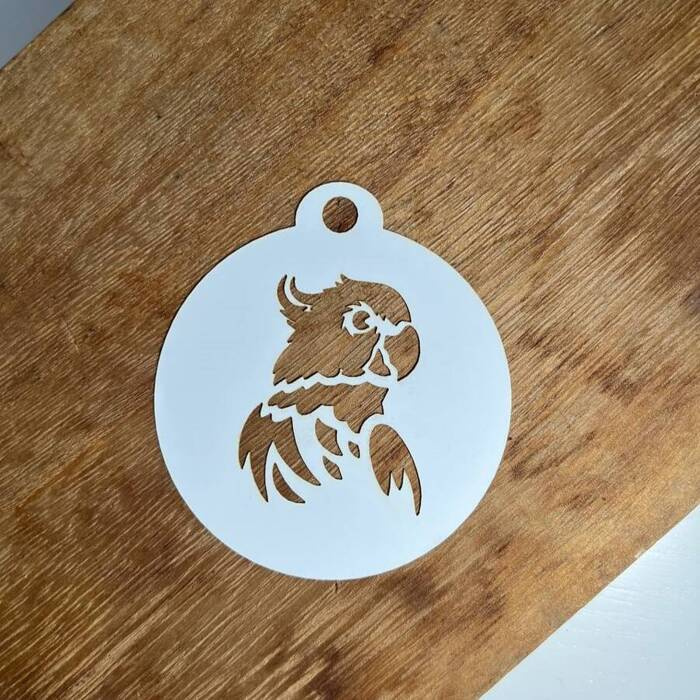 Szablon do malowania twarzy i ciała #K33 Papuga Okrągły