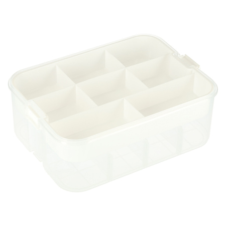 Organizer pudełko pojemnik na klocki zabawki drobiazgi z pokrywą przegródkami