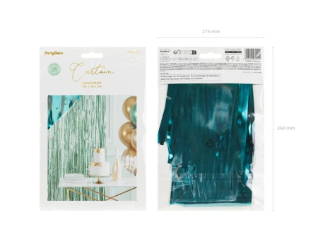 Kurtyna Party wisząca 100 x 200 cm butelkowa zieleń