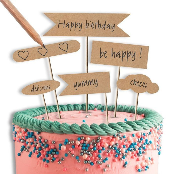 Dekoracja na tort - pikery toppery Flagi Kraft