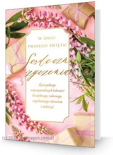 Kartka okolicznościowa uniwersalna "W dniu Twojego Święta Serdeczne życzenia!"