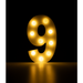 Świecąca Cyfra LED "9" Light Letter, drewniana biała 17x12 cm
