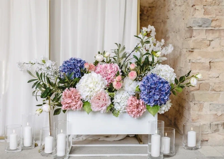 Hortensja - sztuczny kwiat długość 35 cm, biała