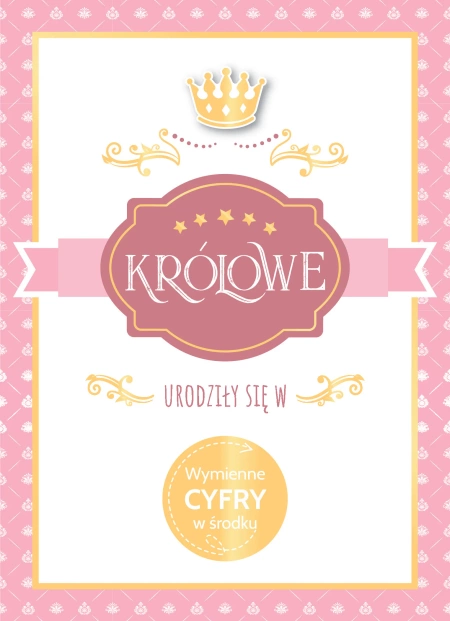 Kartka urodzinowa Królowe urodziły się w ... (cyfry do wyboru)