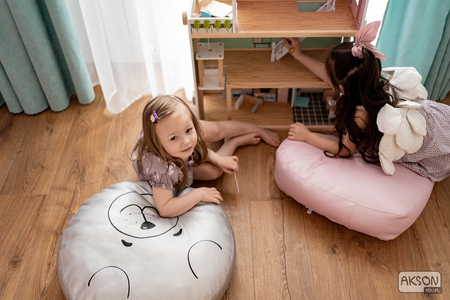 Dream Pouf pufa poduszka srebrna ekoskóra 1 szt.