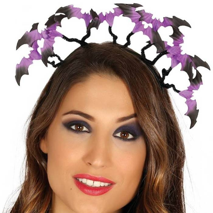 Opaska Nietoperze Fioletowo - czarna
