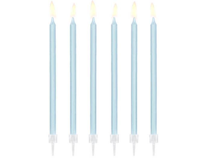 Świeczki urodzinowe długie niebieskie 14 cm 12 szt.