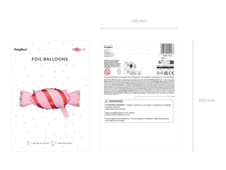 Balon foliowy CUKIEREK 40 cm 5 szt. mix