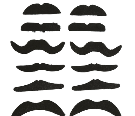 Wąsy sztuczne samoprzylepne 12 szt. czarne MIX