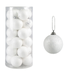 Bombki choinkowe białe brokatowe (24 szt.)