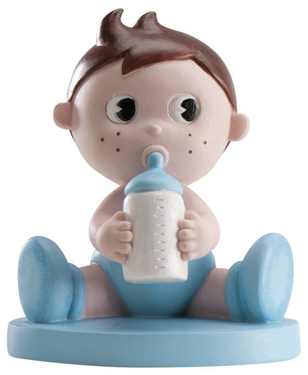 Figurka na tort dziewczynka lub chłopiec z butelką