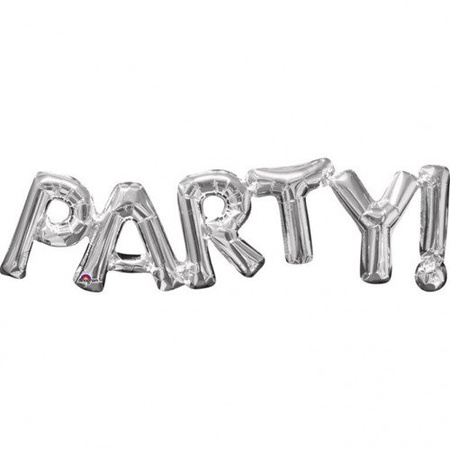 Balon foliowy Napis PARTY! srebrny Anagram