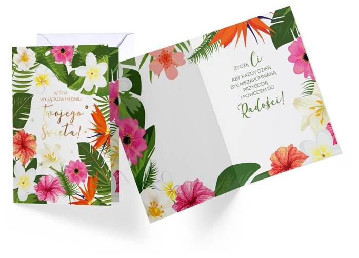 Kartka okolicznościowa uniwersalna Kwiaty wielokolorowa
