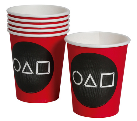 Kubeczki papierowe Squid Game 240 ml 6 szt.