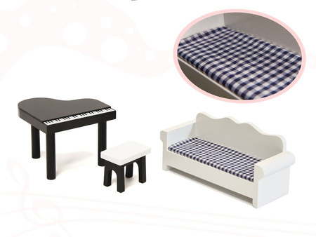 Domek dla lalek MDF z akcesoriami 120cm XXL świeci LED