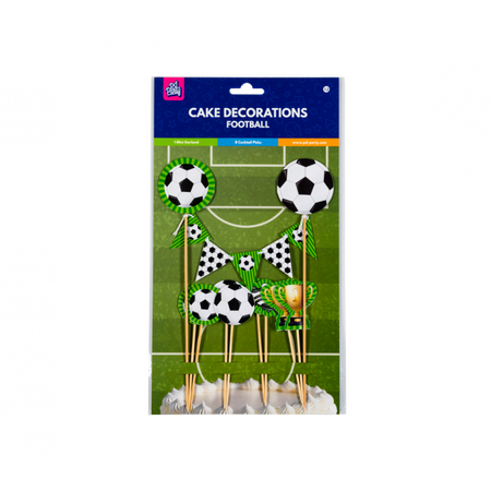 Toppery dekoracyjne, pikery na imprezę Piłka nożna 9 szt.