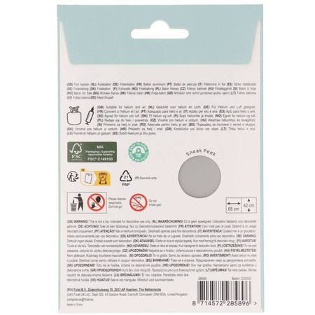 Balon foliowy tęcza 68 x 42 cm